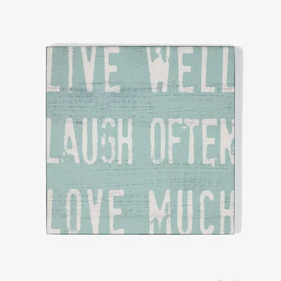 John Lewis John Lewis Hollie Garrett 'Live Well' Framed Print, 55 x 55cm, Blue