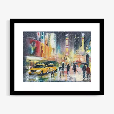 John Lewis John Lewis Darren Carey 'New York' Framed Print & Mount, 43.5 x 53.5cm, Multi