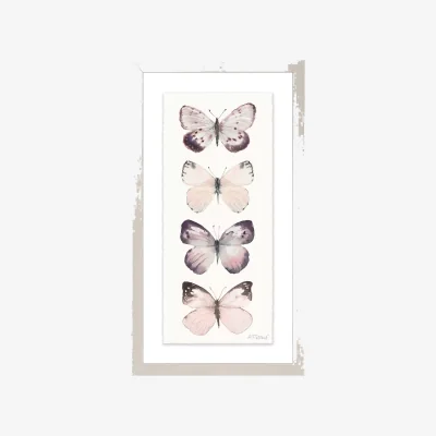John Lewis Adelene Fletcher - Watercolour Butterflies Framed Print & Mount, 38 x 21cm