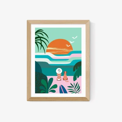 John Lewis EAST END PRINTS Rachel Lee 'Sun Flock' Framed Print