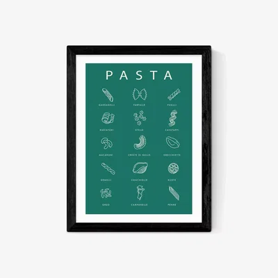 John Lewis EAST END PRINTS Violet Studio 'Pasta Guide' Wood Framed Print