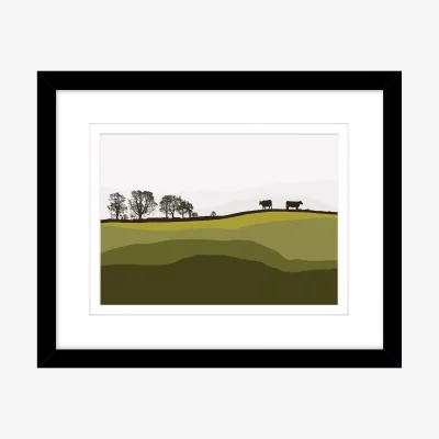 John Lewis Jacky Al Samarraie - Cows At Lochans, Framed Print & Mount, 44 x 54cm