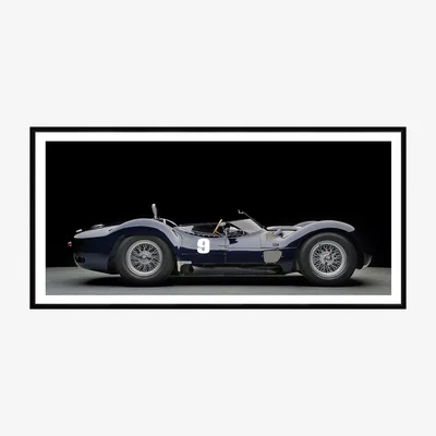 John Lewis Brookpace Lascelles 'Maserati Birdcage' Car Framed Print & Mount, 37 x 101cm, Black