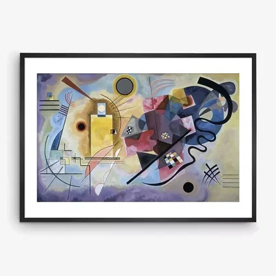 John Lewis Wassily Kandinsky - 'Yellow, Red, Blue' Framed Print & Mount, 50 x 70cm, Blue/Multi