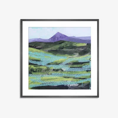 John Lewis Andrew Lansley - 'Roubion' Framed Print & Mount, 60 x 60cm, Blue/Green