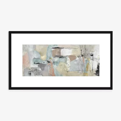 John Lewis Natasha Barnes - Pastels Styrene Lines Abstract Framed Print & Mount, 64.5 x 114.5cm, Multi
