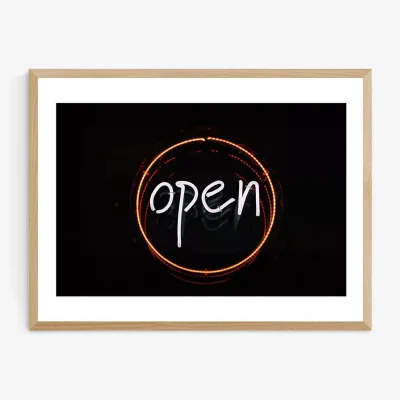 John Lewis EAST END PRINTS Oh Fine! Art 'Open' Framed Print