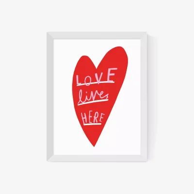 John Lewis EAST END PRINTS Katy Edelsten 'Love Lives Here' Framed Print