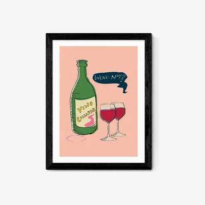 John Lewis EAST END PRINTS Poet and Painter 'Wine Not?' Framed Print
