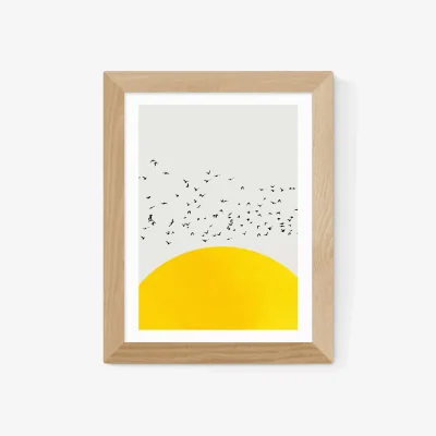 John Lewis EAST END PRINTS Kubistika 'A Thousand Birds' Framed Print