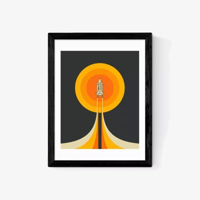 John Lewis EAST END PRINTS Jazzberry Blue 'Upward' Framed Print