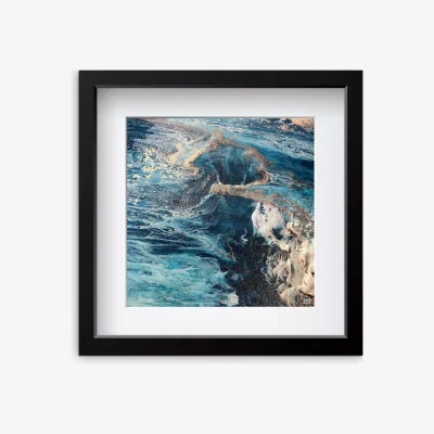 John Lewis YARDART - Charlotte Clemence 'Maelstrom at Kauai' Outdoor Waterproof Framed Print, 67 x 67cm, Blue