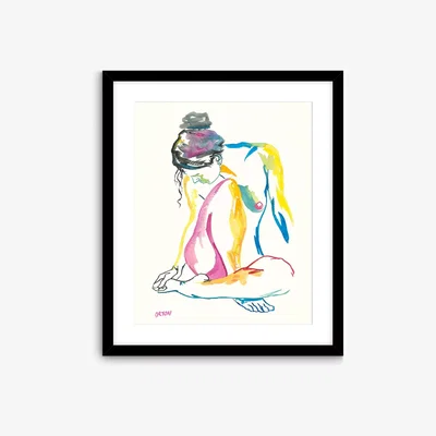 John Lewis Andrew Orton - 'Female Nude VI' Framed Print & Mount, 63.5 x 53.5cm, White/Multi