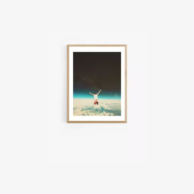 John Lewis EAST END PRINTS Frank Moth 'Falling With A Smile' Framed Print