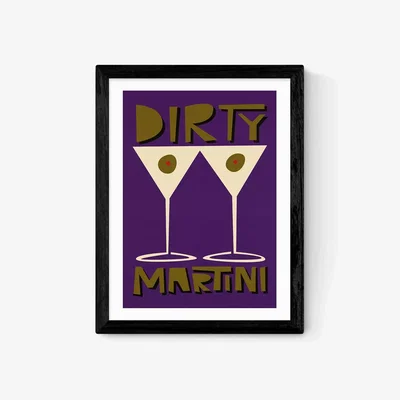 John Lewis EAST END PRINTS Fox & Velvet 'Dirty Martini' Framed Print
