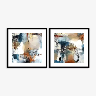 John Lewis Natasha Barnes - 'Continuity' Abstract Framed Print & Mount, Set of 2, 61.5 x 61.5cm, Multi