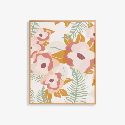 John Lewis John Lewis ANYDAY Bright Flowers Framed Print, 51 x 41cm, Pink/Multi