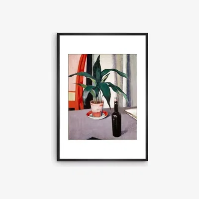 John Lewis Francis Cadell - 'Aspidistra & Bottle on Table' Framed Print & Mount, 70 x 50cm, Green/Multi