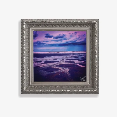 John Lewis YARDART - Charlotte Clemence 'Memories' Outdoor Waterproof Framed Print, 87.5 x 87.5cm, Purple