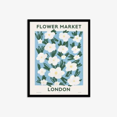 John Lewis John Lewis ANYDAY 'Flower Market London' Framed Print, 52 x 42cm, Blue