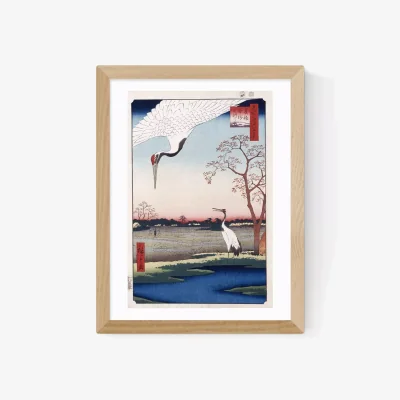 John Lewis EAST END PRINTS Ando Hiroshige 'One Hundred Famous Views of Edo' Cranes Framed Print