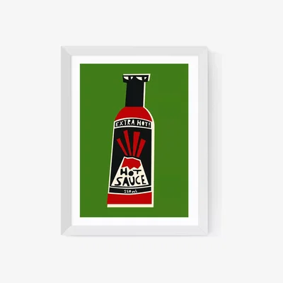 John Lewis EAST END PRINTS Fox & Velvet 'Hot Sauce' Framed Print