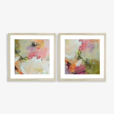 John Lewis John Lewis Natasha Barnes 'Cherry Blossum' Framed Print, Set of 2, 62.5 x 62.5cm, Multi