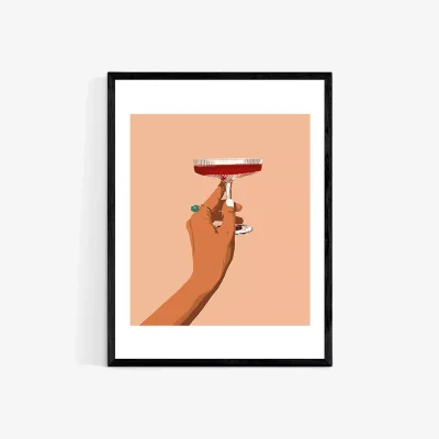 John Lewis EAST END PRINTS 83 Oranges 'Cheers' Framed Print