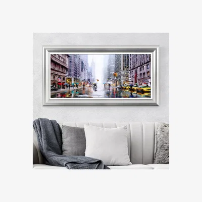 John Lewis Richard Macneil 'Rainfall' New York Framed Print, 59 x 114cm, Multi