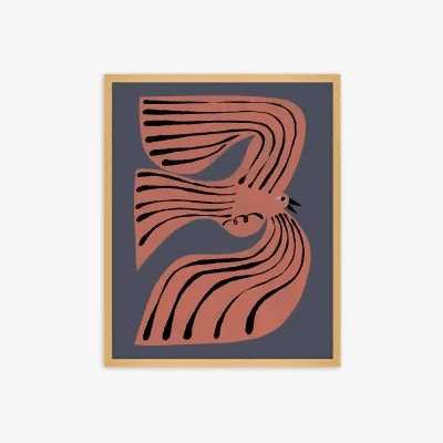 John Lewis Marcello Velho - 'Late Night Bird' Framed Print, 52 x 42cm, Red