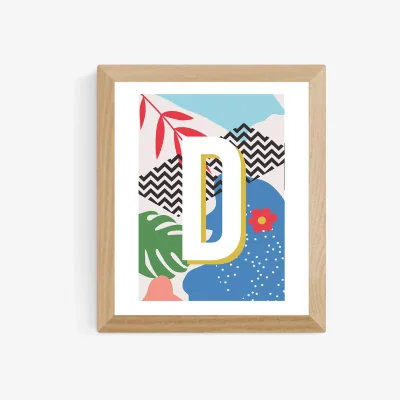 John Lewis EAST END PRINTS Sei and Ru 'D Letter' Framed Print
