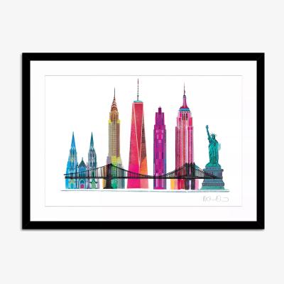John Lewis John Lewis Ilona Drew 'New York Skyline' Framed Print & Mount, 53.5 x 73.5cm, Multi
