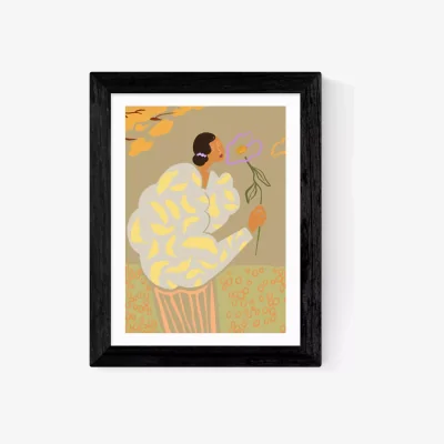 John Lewis EAST END PRINTS Arty Guava 'Flourish' Framed Print