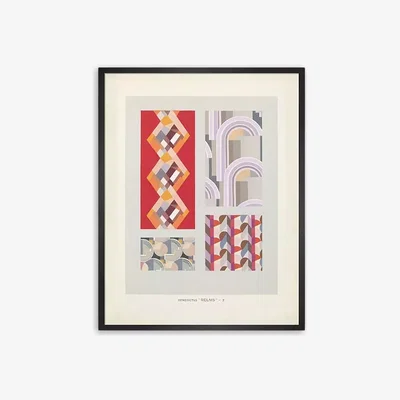 John Lewis Edouard Benedictus - Relais Plate 7 Framed Print, 70 x 55cm, Red/Multi