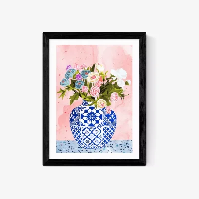 John Lewis EAST END PRINTS 83 Oranges 'Ceramic Planter' Framed Print