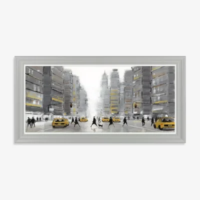 John Lewis Jon Barker - New York Crossing Framed Print & Mount, 56 x 115cm, Grey/Multi