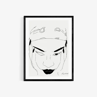 John Lewis EAST END PRINTS Hali Igwelaezoh 'Bandana Girl' Framed Print