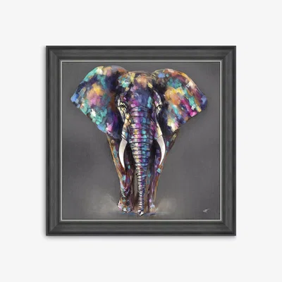 John Lewis John Lewis Louise Luton 'Hugo' Elephant Framed Print, 83 x 83cm, Grey/Multi