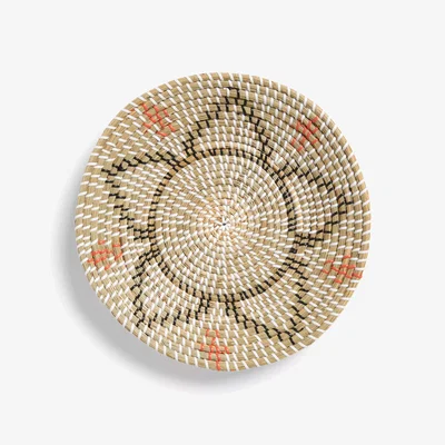 John Lewis John Lewis Woven Seagrass Star Wall Art, 42cm, Natural/Orange