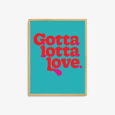 John Lewis Limbo and Ginger - 'Gotta Lotta Love' Framed Print, 83.4 x 63.4cm, Teal