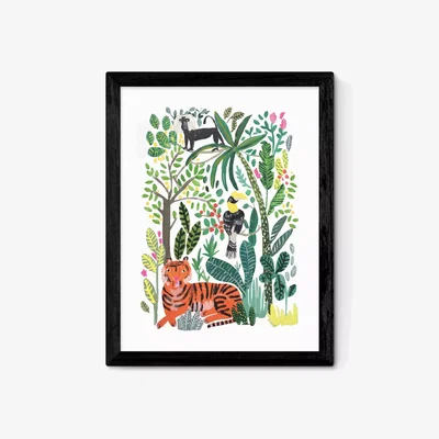 John Lewis EAST END PRINTS Darcie Olley 'Indian Jungle' Framed Print