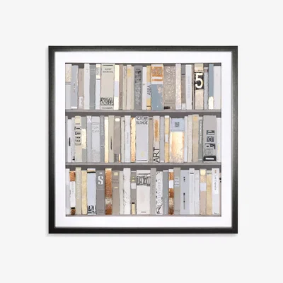 John Lewis Sabrina Roscino - The Library Framed, Glazed Print & Mount, 90 x 90cm, Natural