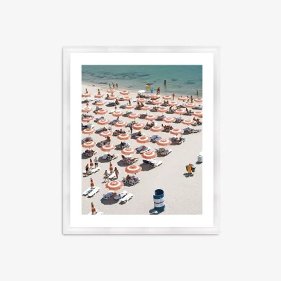 John Lewis Beach Brella 1 - Framed Print & Mount, 56 x 66cm, Multi