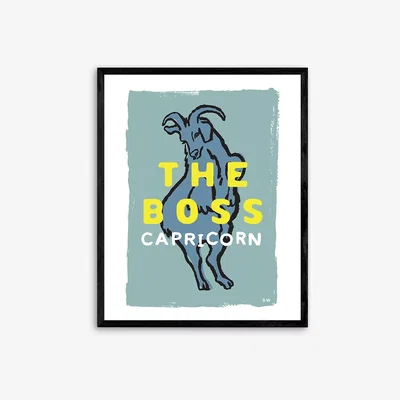 John Lewis Sophie Ward - 'Capricorn - The Boss' Framed Print, 52 x 42cm, Blue