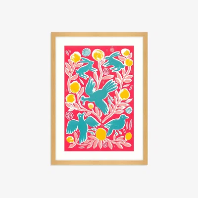 John Lewis Ellen Merchant - 'Solstice' Framed Print & Mount, 73.5 x 53.5cm, Pink/Multi