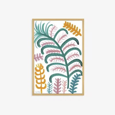 John Lewis Lucy Tiffney - 'Jacaranda Rose 4' Framed Print, 62 x 42cm, Green/Multi