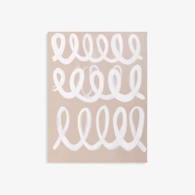 John Lewis John Lewis & Partners 'Calming Swirls' Abstract Canvas Print, 100 x 76cm, White/Brown