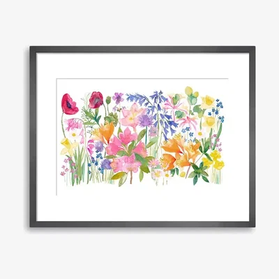 John Lewis bluebellgray - 'North Garden' Floral Framed Print & Mount, 45 x 60cm, Multi