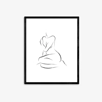 John Lewis Sundry Society - 'Nude Female' Framed Print, 52 x 42cm, Black/White