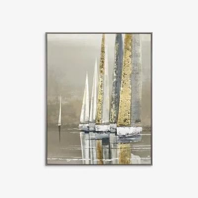 John Lewis John Lewis Adelene Fletcher 'Golden Sails' Framed Canvas, 102.5 x 82.5cm, Gold